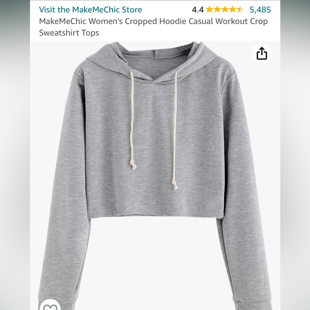 MakeMeChic Women's Cropped Hoodie Casual Workout Crop Sweatshirt Tops -NWOT